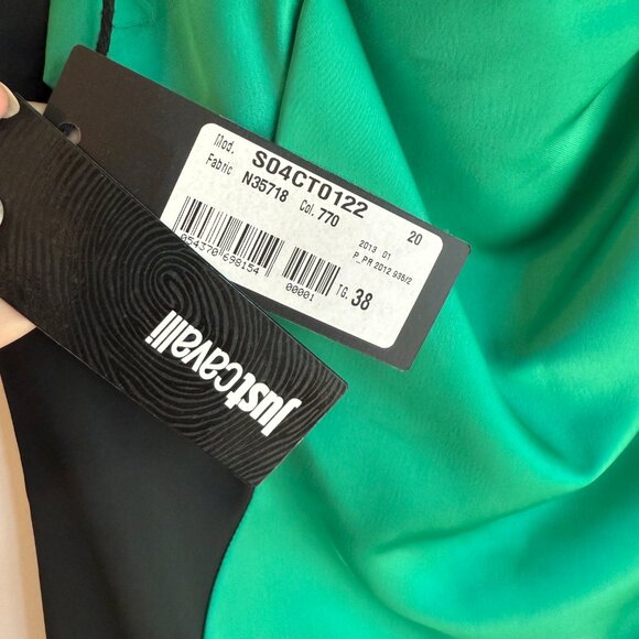 Just Cavalli Green Colorblock Sleeveless Bodycon Dress, Size IT 38, Small - Picture 10 of 10